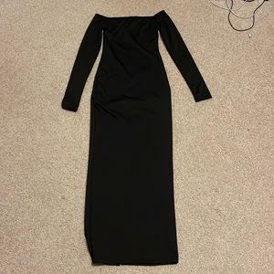 Black long sleeve off the shoulders dress originally from editked.